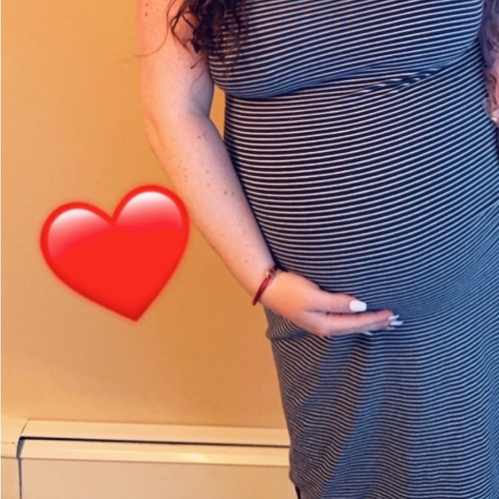 Old Navy Navy and White Maternity Dress